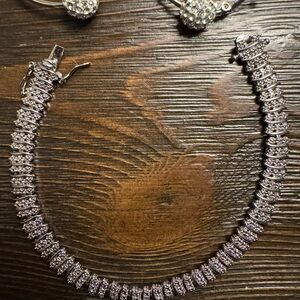 Elegant Silver Bracelet with Crystal Accents